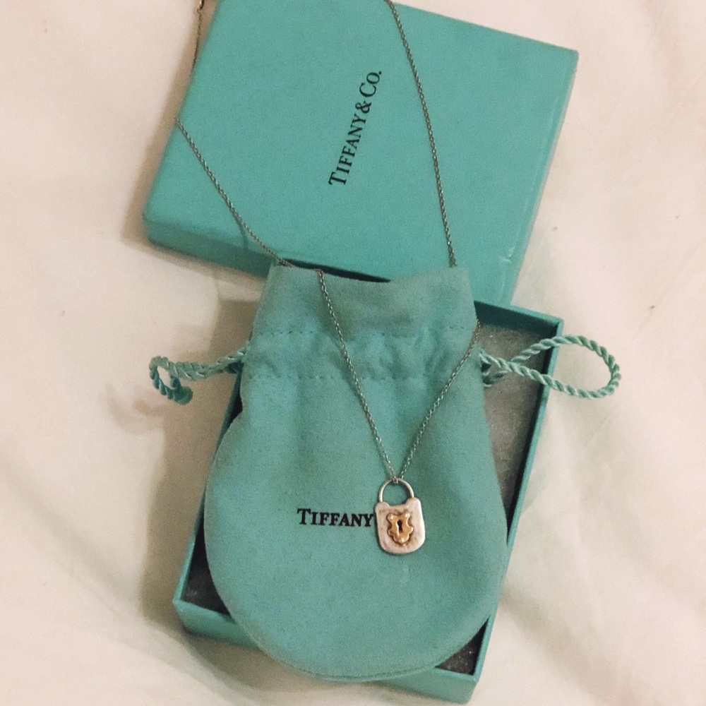 Tiffany’s Silver and Rose Gold Lock Necklace